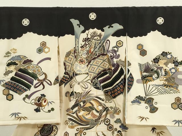 平和屋着物[]お宮参り　男の子　祝着　産着　初着　のしめ　龍　兜　鳳凰吉祥文　金彩　逸品　CAAZ6966ze