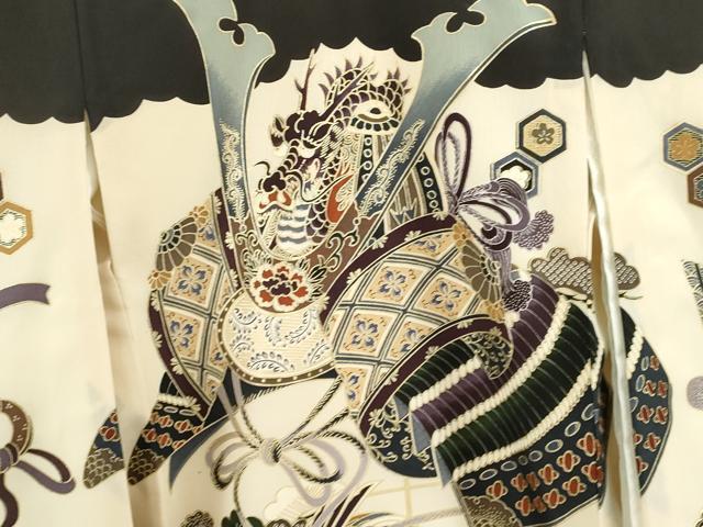平和屋着物[]お宮参り　男の子　祝着　産着　初着　のしめ　龍　兜　鳳凰吉祥文　金彩　逸品　CAAZ6966ze