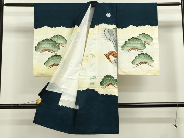 平和屋着物[]お宮参り　男の子　祝着　産着　初着　のしめ　刺繍　鷹　兜松文　金彩　逸品　CAAZ6970ze