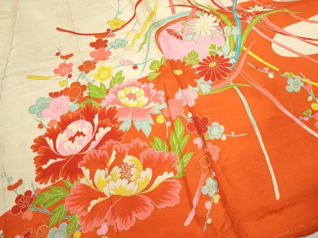平和屋着物[]お宮参り　女の子　祝着　産着　初着　のしめ　刺繍　花束文　金彩　逸品　CAAZ6971ze