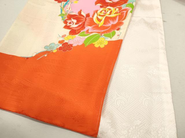 平和屋着物[]お宮参り　女の子　祝着　産着　初着　のしめ　刺繍　花束文　金彩　逸品　CAAZ6971ze