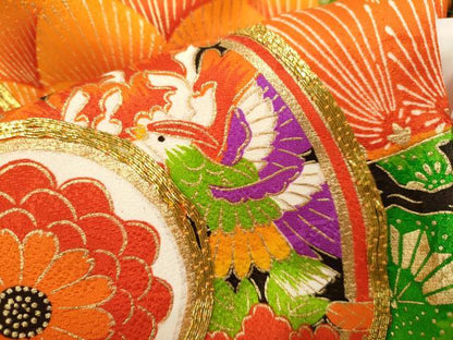 平和屋着物[]お宮参り　女の子　祝着　産着　初着　のしめ　駒刺繍　鼓花鳥松文　金彩　逸品　CAAZ6972ze