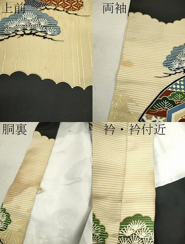 平和屋着物[]七五三　男の子　羽織　鷹　鳳凰吉祥松文　金彩　洗える着物　CAAZ6976ze