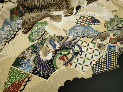 平和屋着物[]七五三　男の子　羽織　鷹　鳳凰吉祥松文　金彩　洗える着物　CAAZ6976ze