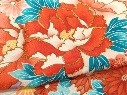 平和屋着物[]お宮参り　女の子　祝着　産着　初着　のしめ　駒刺繍　御所車地紙草花文　金彩　逸品　CAAZ6980ze