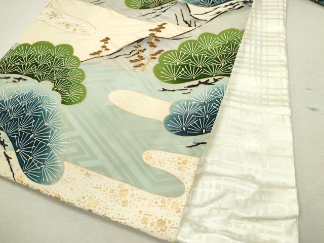 平和屋着物[]お宮参り　男の子　祝着　産着　初着　のしめ　駒刺繍　鷹　エ霞松文　金彩　逸品　CAAZ6981ze