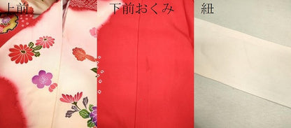 平和屋着物[]お宮参り　女の子　祝着　産着　初着　のしめ　鼓吉祥飛鶴草花文　暈し染め　金銀彩　逸品　CAAZ6982ze