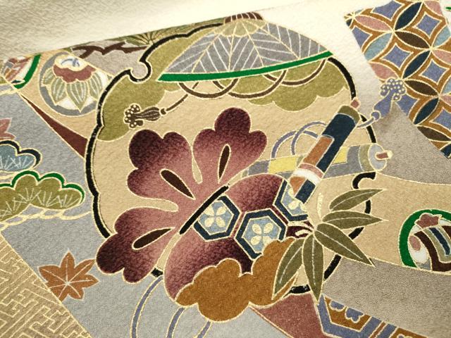平和屋着物[]お宮参り　男の子　祝着　産着　初着　のしめ　刺繍　龍　兜　飛鶴束ね熨斗吉祥文　暈し染め　金銀彩　逸品　CAAZ6986ze