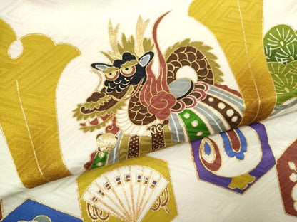平和屋着物[]七五三　男の子　祝着・被布セット　龍　兜　吉祥松文　金彩　逸品　CAAZ6988ze