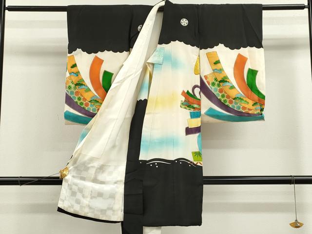 平和屋着物[]お宮参り　男の子　祝着　産着　初着　のしめ　刺繍　鷹　束ね熨斗吉祥文　金彩　逸品　CAAZ6989ze