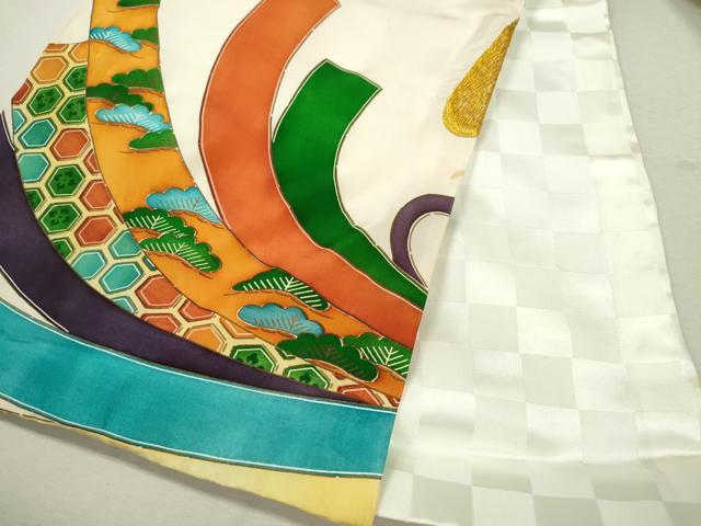 平和屋着物[]お宮参り　男の子　祝着　産着　初着　のしめ　刺繍　鷹　束ね熨斗吉祥文　金彩　逸品　CAAZ6989ze