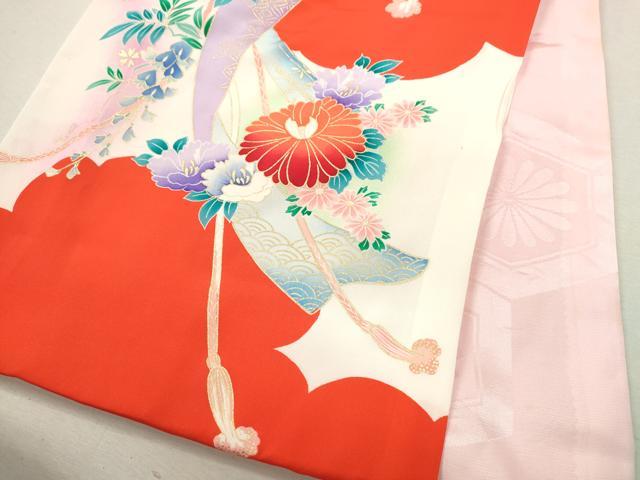 平和屋着物[]お宮参り　女の子　祝着　産着　初着　のしめ　鼓御所車飛鶴花文　暈し染め　金彩　逸品　CAAZ6990ze