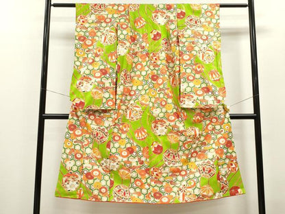 平和屋着物[]七五三　女の子　７歳　祝着　四つ身　鞠吉祥草花文　金彩　逸品　CAAZ7004ze