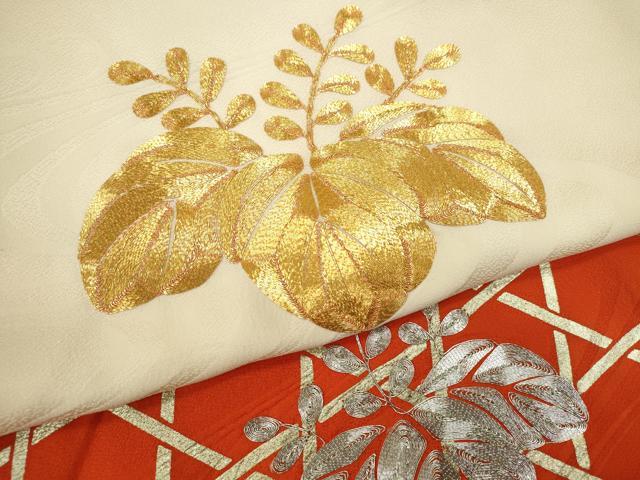 平和屋着物[]七五三　女の子　７歳　祝着　四つ身　駒刺繍　桐　籬立涌文　暈し染め　金銀彩　逸品　CAAZ7007ze