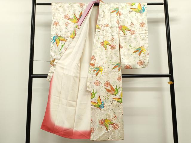 平和屋着物[]七五三　女の子　７歳　祝着　四つ身　舞蝶枝梅文　金彩　逸品　CAAZ7008ze