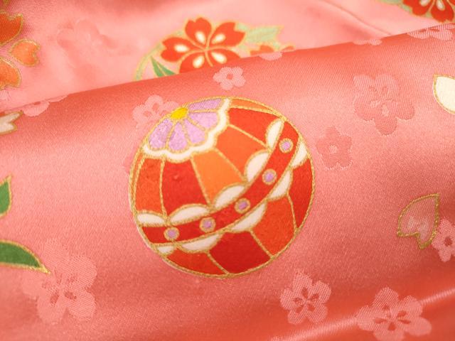 平和屋着物[]七五三　女の子　３歳　祝着　三つ身　鞠草花文　金彩　逸品　CAAZ7012ze