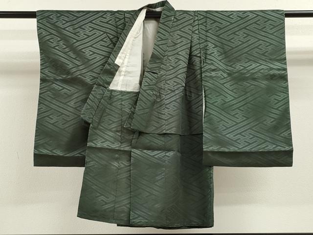 平和屋着物[]七五三　男の子　祝着・羽織・袴セット　刺繍　兜　老竹色　暈し染め　金銀彩　逸品　CAAZ7016ze