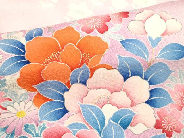 平和屋着物[]七五三　女の子　７歳　祝着　四つ身　駒刺繍　花車文　暈し染め　金彩　逸品　CAAZ7022ze