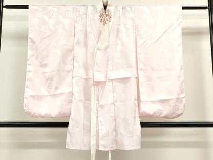 平和屋着物[]七五三　女の子　７歳　祝着　四つ身　長襦袢セット　鼓舞蝶草花文　金彩　逸品　CAAZ7023ze