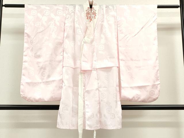 平和屋着物[]七五三　女の子　７歳　祝着　四つ身　長襦袢セット　鼓舞蝶草花文　金彩　逸品　CAAZ7023ze