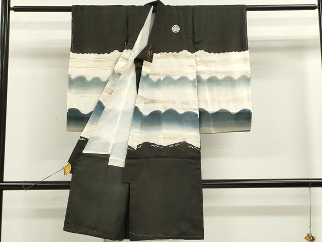 平和屋着物[]お宮参り　男の子　祝着　産着　初着　のしめ　駒刺繍　手描き　宝船　暈し染め　金銀彩　逸品　CAAZ7056ze