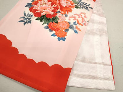 平和屋着物[]お宮参り　女の子　祝着　産着　初着　のしめ　花車文　暈し染め　金彩　逸品　CAAZ7057ze