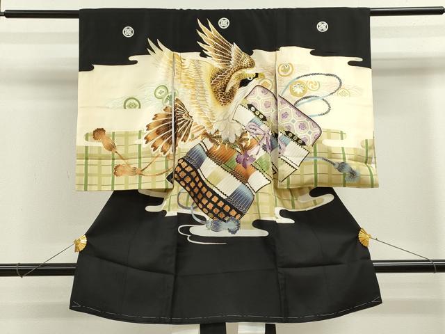 平和屋着物[]お宮参り　男の子　祝着　産着　初着　のしめ　刺繍　鷹　鎧脅し　金彩　逸品　CAAZ7058ze