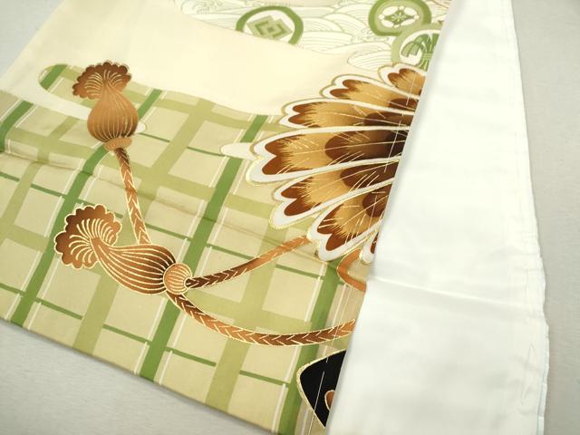 平和屋着物[]お宮参り　男の子　祝着　産着　初着　のしめ　刺繍　鷹　鎧脅し　金彩　逸品　CAAZ7058ze