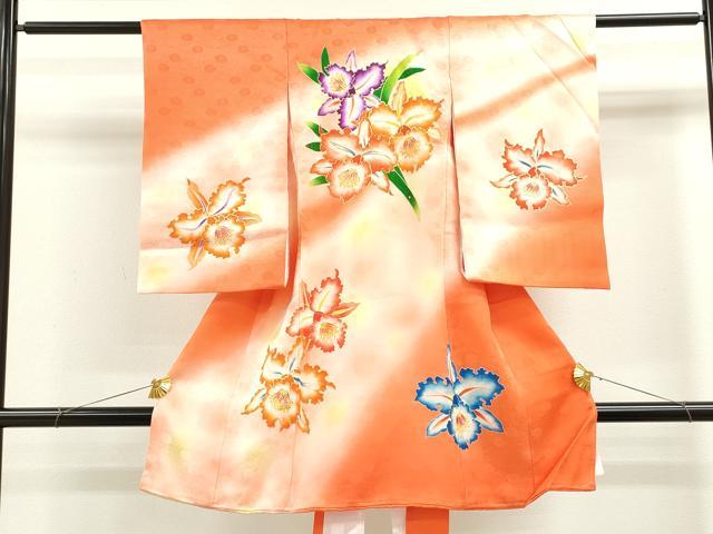 平和屋着物[]お宮参り　女の子　祝着　産着　初着　のしめ　駒刺繍　カトレア　暈し染め　金彩　逸品　CAAZ7062ze