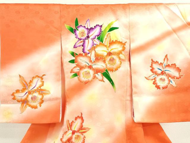 平和屋着物[]お宮参り　女の子　祝着　産着　初着　のしめ　駒刺繍　カトレア　暈し染め　金彩　逸品　CAAZ7062ze