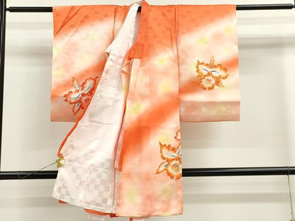 平和屋着物[]お宮参り　女の子　祝着　産着　初着　のしめ　駒刺繍　カトレア　暈し染め　金彩　逸品　CAAZ7062ze