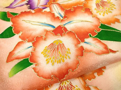 平和屋着物[]お宮参り　女の子　祝着　産着　初着　のしめ　駒刺繍　カトレア　暈し染め　金彩　逸品　CAAZ7062ze