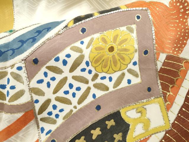 平和屋着物[]お宮参り　男の子　祝着　産着　初着　のしめ　駒刺繍　龍　兜松文　暈し染め　金彩　逸品　CAAZ7066ze