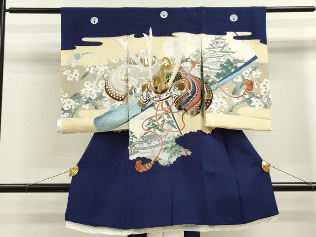 平和屋着物[]お宮参り　男の子　祝着　産着　初着　のしめ　龍　兜　風景梅文　逸品　CAAZ7068ze