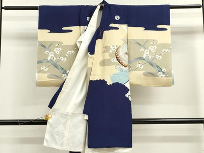 平和屋着物[]お宮参り　男の子　祝着　産着　初着　のしめ　龍　兜　風景梅文　逸品　CAAZ7068ze