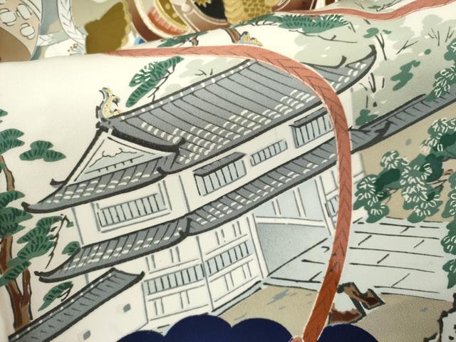 平和屋着物[]お宮参り　男の子　祝着　産着　初着　のしめ　龍　兜　風景梅文　逸品　CAAZ7068ze
