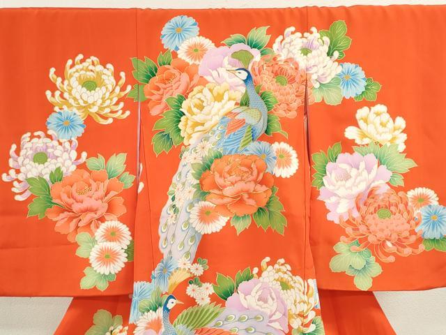 平和屋着物[]お宮参り　女の子　祝着　産着　初着　のしめ　駒刺繍　孔雀草花文　金彩　逸品　CAAZ7072ze