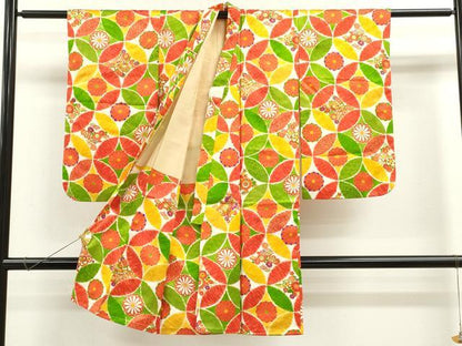 平和屋着物[]七五三　女の子　３歳　祝着　三つ身　七宝花文　金彩　逸品　CAAZ7073ze
