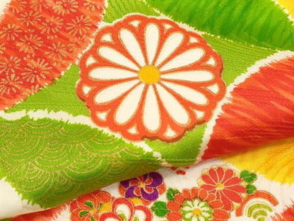 平和屋着物[]七五三　女の子　３歳　祝着　三つ身　七宝花文　金彩　逸品　CAAZ7073ze