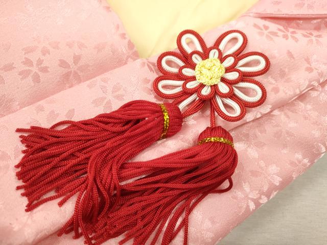平和屋着物[]七五三　女の子　３歳　被布　総刺繍　舞桜文　金糸　洗える着物　CAAZ7078ze