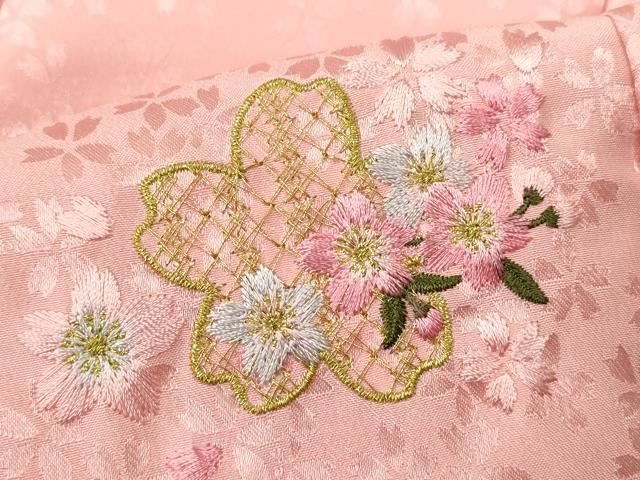 平和屋着物[]七五三　女の子　３歳　被布　総刺繍　舞桜文　金糸　洗える着物　CAAZ7078ze