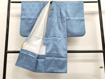 平和屋着物[]七五三　男の子　祝着・羽織・行灯袴セット　薄縹色　駒刺繍　鷹　宝尽くし　洗える着物　CAAZ7083ze