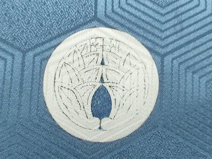 平和屋着物[]七五三　男の子　祝着・羽織・行灯袴セット　薄縹色　駒刺繍　鷹　宝尽くし　洗える着物　CAAZ7083ze