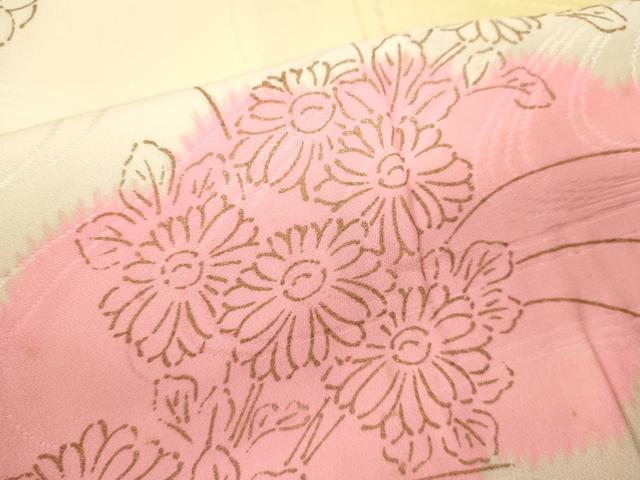平和屋着物∵女の子 十三参り 子供 祝着 駒刺繍 御所車草花文 暈し染め 金彩 逸品 CAAZ7089ze