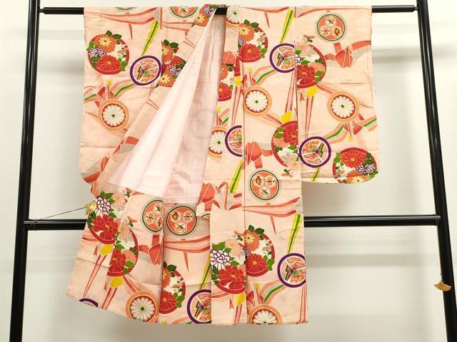 平和屋着物[]アンティーク　大正ロマン　七五三　女の子　７歳　祝着　四つ身　吉祥草花文　逸品　CAAZ7101ze