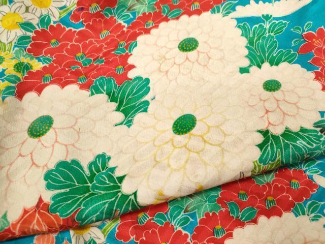 平和屋着物∵アンティーク　大正ロマン　女の子　十三参り　子供　祝着　花車文　逸品　CAAZ7102ze