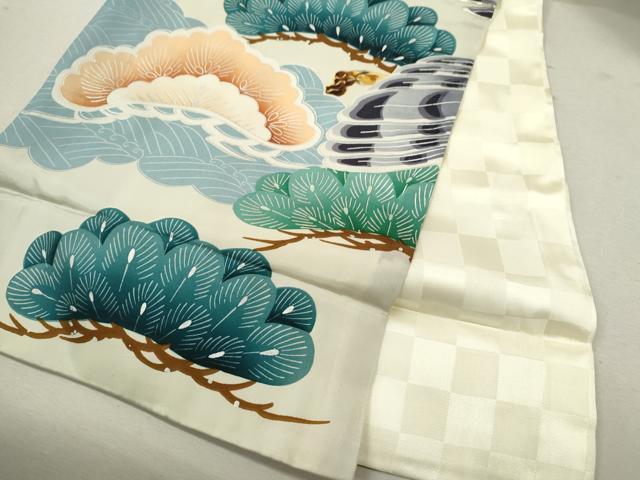 平和屋着物[]お宮参り　男の子　祝着　産着　初着　のしめ　駒刺繍　鷹　鼓松文　銀彩　逸品　CAAZ7109ze