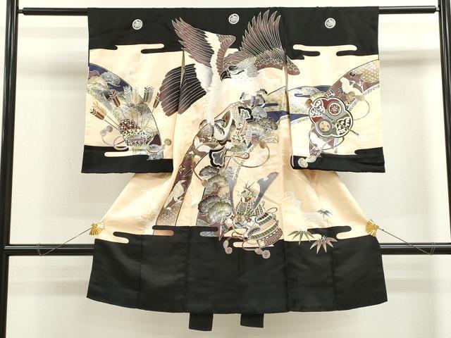 平和屋着物[]お宮参り　男の子　祝着　産着　初着　のしめ　鷹　龍　兜飛鶴吉祥花文　金銀彩　逸品　CAAZ7111ze