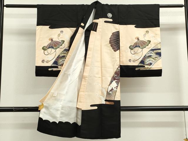 平和屋着物[]お宮参り　男の子　祝着　産着　初着　のしめ　鷹　龍　兜飛鶴吉祥花文　金銀彩　逸品　CAAZ7111ze
