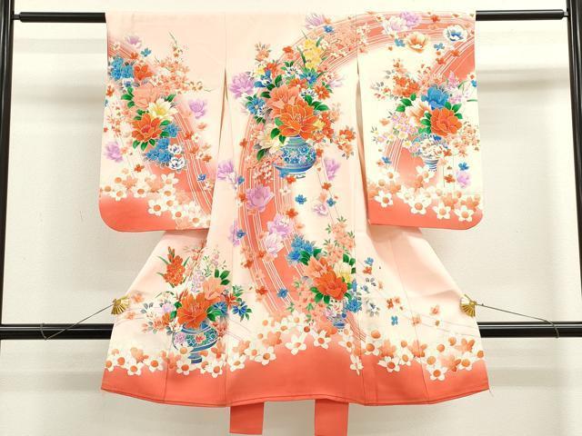 平和屋着物[]お宮参り　女の子　祝着　産着　初着　のしめ　駒刺繍　陶器花文　金彩　逸品　CAAZ7112ze